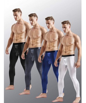 Thermal Underwear Men's Thermal Underwear Pants Modal Thermal Bottoms Long Johns Pants Underwear with Separate Pouch - Black(...