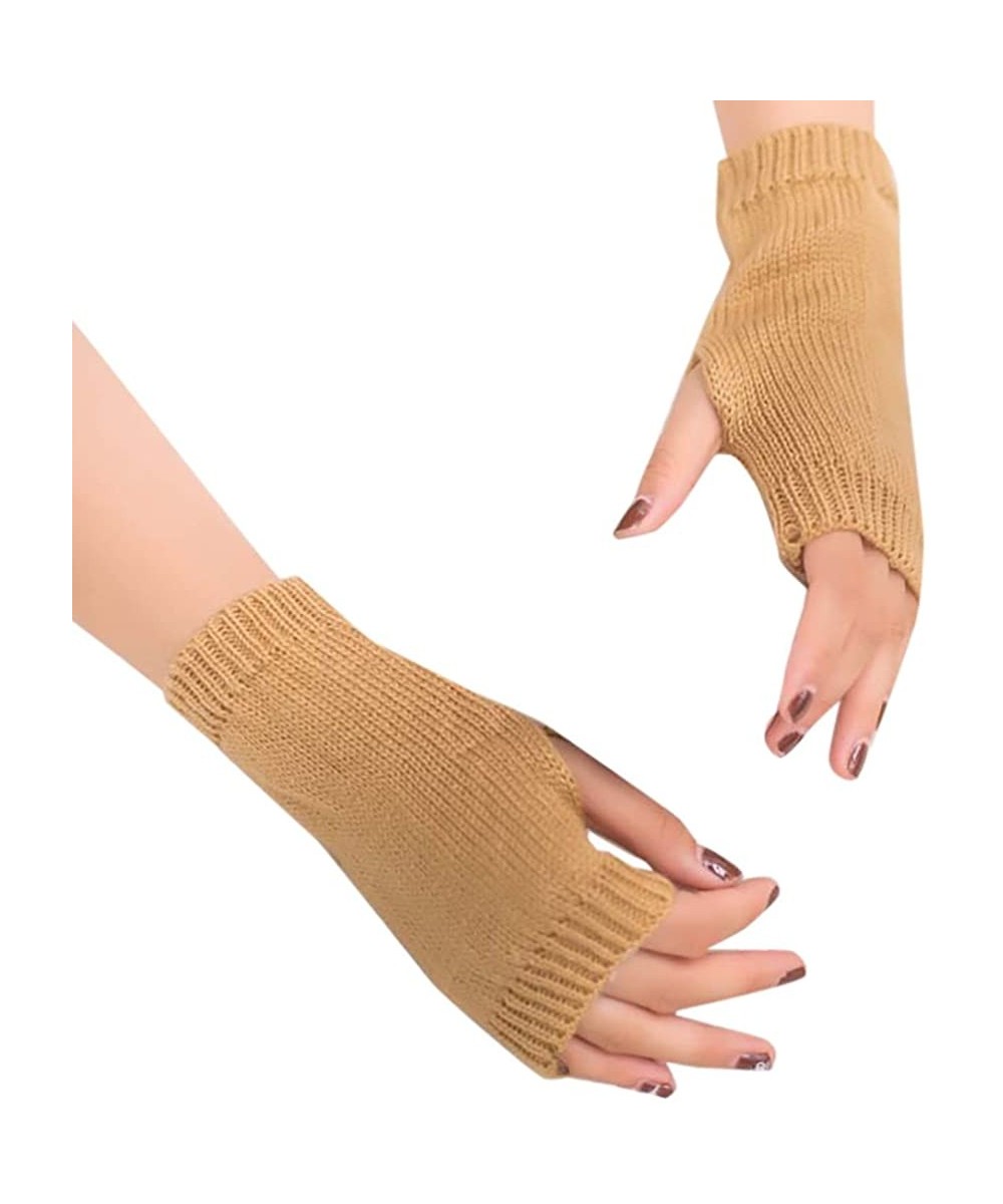 Tops Women Girl Knitted Arm Fingerless Warm Winter Gloves Soft Warm Mitten Hot Sale! - CB18LLL4UTS