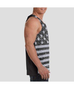 Undershirts Men's Fashion Sleeveless Shirt- Summer Tank Tops- Athletic Undershirt - Vintage Usa Flag Retro American Flag - CG...