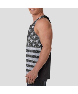 Undershirts Men's Fashion Sleeveless Shirt- Summer Tank Tops- Athletic Undershirt - Vintage Usa Flag Retro American Flag - CG...