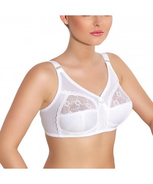 Bras 5777 Non Padded Bra Wireless lace Adjustable Straps - Made in White-52DD - CN1864L8TUH