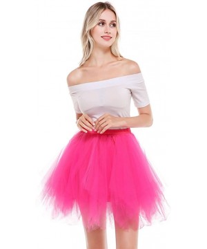 Slips Women's Vintage 1950s Short Tulle Petticoat Ballet Bubble Tutu Puffy Tutu Petticoat Tulle Underskirt - 18 - C418K3OKZXZ