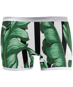 Panties Boyshort Panties Women's Happy Sea Turtle Soft Underwear Briefs - Tropic Palm Banana Leaf and Plants - C518SXYU8WU