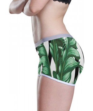 Panties Boyshort Panties Women's Happy Sea Turtle Soft Underwear Briefs - Tropic Palm Banana Leaf and Plants - C518SXYU8WU