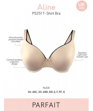 Bras Aline Women's Full Figure Wired Bandless T-Shirt Bra Style P5251 - Nude - CZ12J60B005