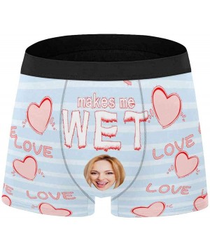 Boxers Custom Funny Face Boxers Briefs for Men Boyfriend- Customized Underwear with Picture Love Heart Makes Me Wet All Gray ...