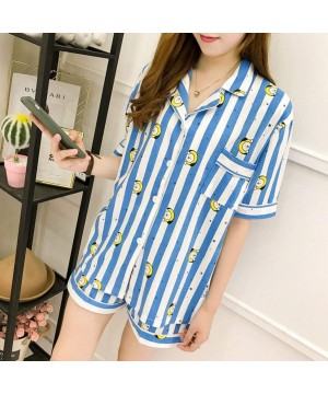 Sets Fashion New Kpop Cartoon Cute Summer Short Sleeve Set Pajamas Sleepwear Nightgown Suits - Chimmy - C9198KE898H