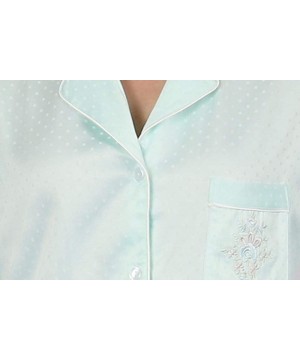 Sets Pajama Set - Women's PJ Top and Bottoms Made with Jacquard Brushed Back Satin - Mint - CC18XL7CTQK