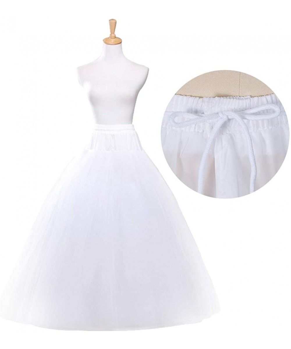 Slips Hoop Skirt Petticoat Skirt for Women Ball Gown Slip Crinoline Underskirt 5 Ruffles 4 Hoop - White3 - CR18OA4MK7O