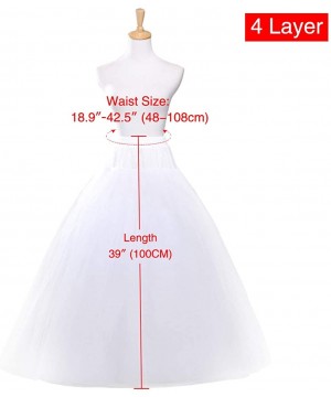 Slips Hoop Skirt Petticoat Skirt for Women Ball Gown Slip Crinoline Underskirt 5 Ruffles 4 Hoop - White3 - CR18OA4MK7O