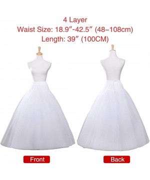 Slips Hoop Skirt Petticoat Skirt for Women Ball Gown Slip Crinoline Underskirt 5 Ruffles 4 Hoop - White3 - CR18OA4MK7O