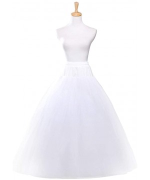 Slips Hoop Skirt Petticoat Skirt for Women Ball Gown Slip Crinoline Underskirt 5 Ruffles 4 Hoop - White3 - CR18OA4MK7O