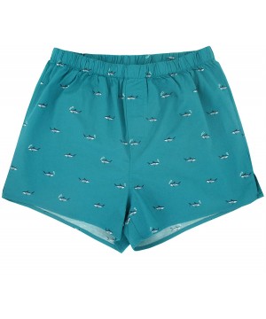 Boxers Men's Colorful Funny Animal All Over Print Cotton Boxer Shorts S-XXL - Teal Blue Sharks - CD193RX2KCL