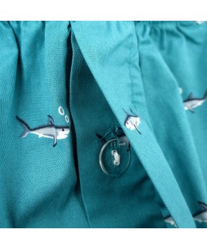 Boxers Men's Colorful Funny Animal All Over Print Cotton Boxer Shorts S-XXL - Teal Blue Sharks - CD193RX2KCL