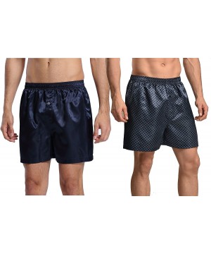 Boxers 2-PK Men's Satin Boxers - Navy - CB17YSTRDUR