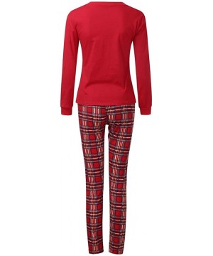 Sleep Sets Pure Color Long Sleeve Tops Plaid Pajams Pants for Women Men Kids Toddler- Family Winter Pajamas Set Matching Clot...