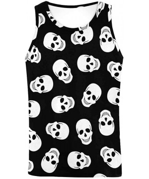 Undershirts Men's Muscle Gym Workout Training Sleeveless Tank Top Skull with Birds - Multi4 - CD19DLRX566