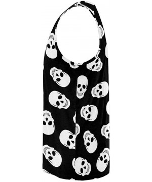 Undershirts Men's Muscle Gym Workout Training Sleeveless Tank Top Skull with Birds - Multi4 - CD19DLRX566