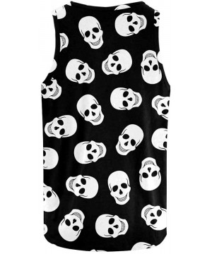 Undershirts Men's Muscle Gym Workout Training Sleeveless Tank Top Skull with Birds - Multi4 - CD19DLRX566