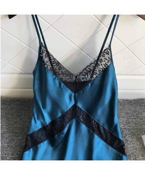 Bustiers & Corsets Women Fashion Lace Nightgown Strap Nightdress Babydoll Sleepwear Sexy Lingerie - Blue - CW18S4YZL6Y