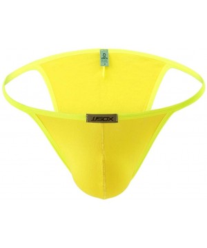 G-Strings & Thongs Mens Underwear Thong Briefs Summer Style Fashionable Sexy Comfortable - Yellow - C518SD2I0UX