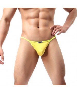 G-Strings & Thongs Mens Underwear Thong Briefs Summer Style Fashionable Sexy Comfortable - Yellow - C518SD2I0UX