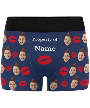 Briefs Custom Face Boxers Property of Girlfriends Name Red Lips White Personalized Face Briefs Underwear for Men - Multi 5 - ...