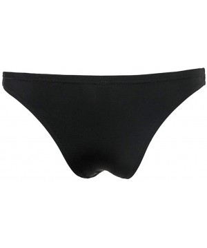 Briefs Men's 3-Pack Underwear Stretch Breathable Ice Silk Bikini Briefs - 3black - C2192NRMLKO