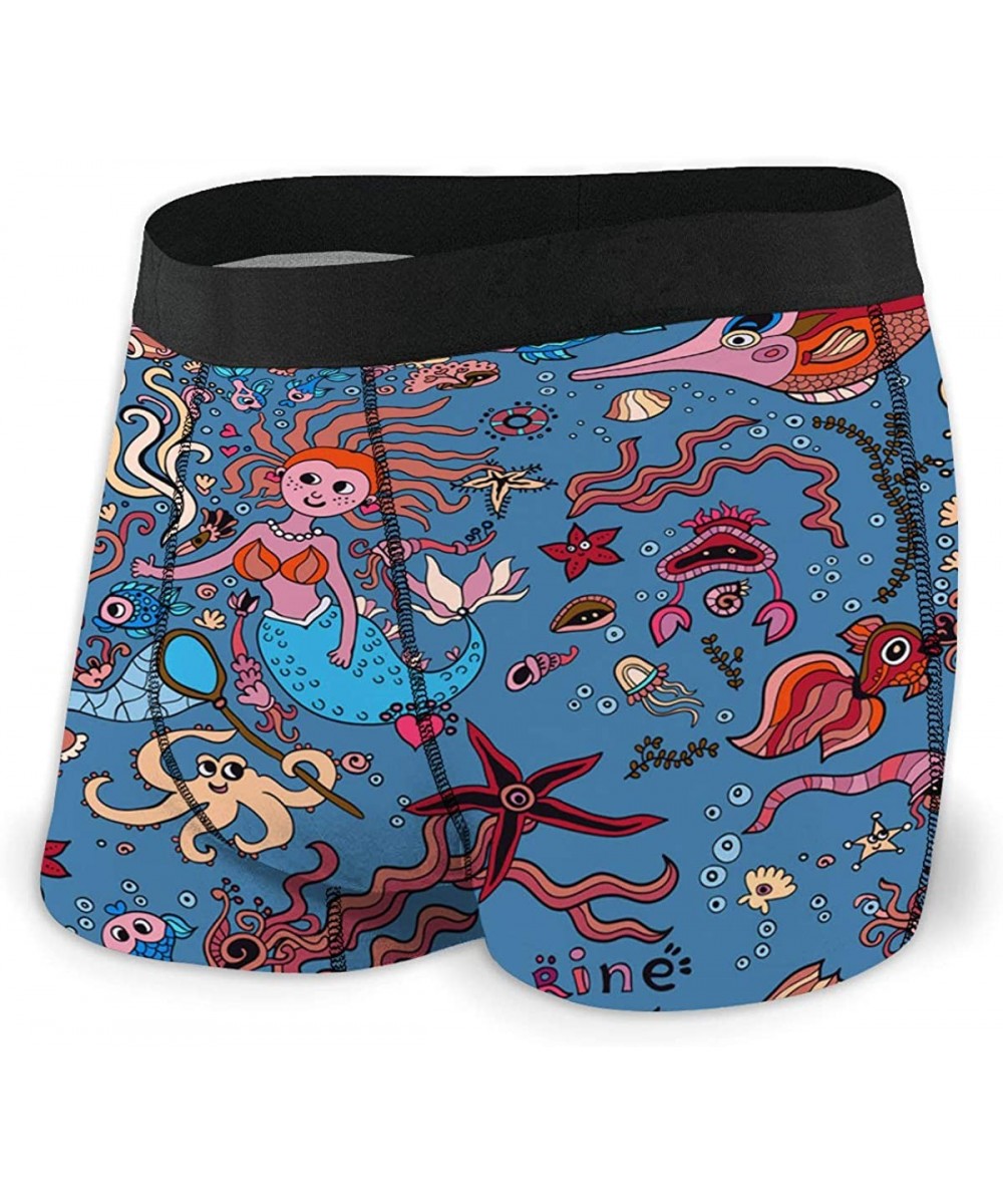 Boxer Briefs Men's Soft Stretch-Knit Boxer Underwater Mermaids Seamless_F - Color1 - CE193G9O2RG