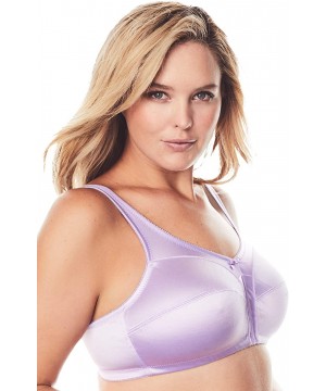 Bras Women's Plus Size Satin Wireless Comfort Bra - Lavender (0940) - C3193NTGAUU