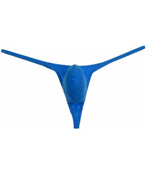 G-Strings & Thongs Men's Shiny Micro String Thongs Pouch T-Back Sexy Swimwear Bikini Pants Male Underwear - 2*pcs Blue - CM18...