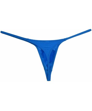 G-Strings & Thongs Men's Shiny Micro String Thongs Pouch T-Back Sexy Swimwear Bikini Pants Male Underwear - 2*pcs Blue - CM18...