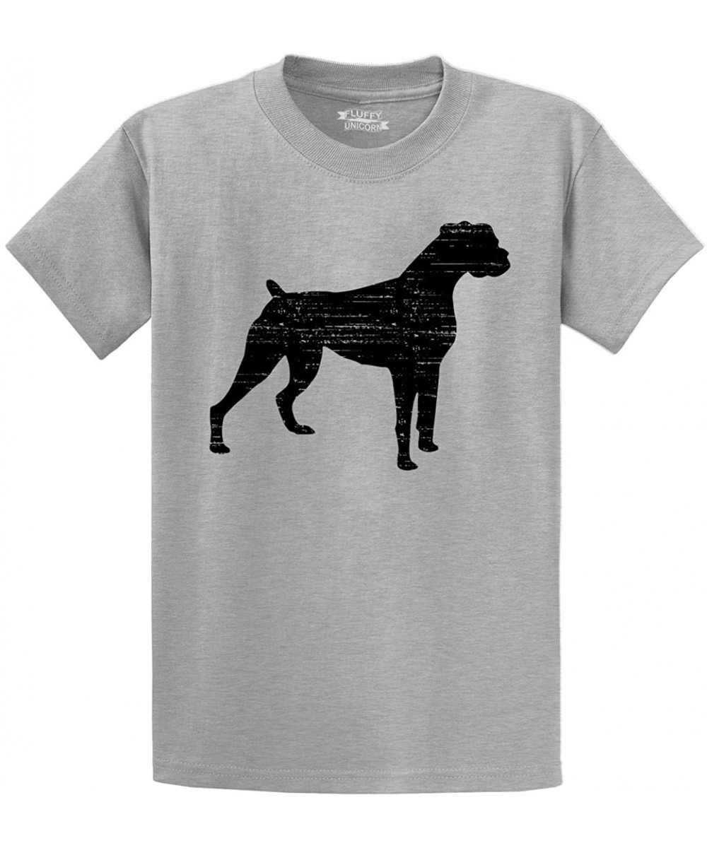 Boxers Men's Boxer Dog T-Shirt - Sport Grey - C218TYEDTH0