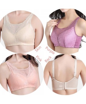 Bras Mastectomy Bra with Pockets for Women Breast Prosthesis See-Through Tube Top - Purple - CB18TYTG6AW