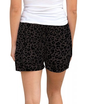 Bottoms Womens Leopard Print Shorts Casual Summer Lounge Shorts Volleyball Shorts - Grey - C4197IGTQHQ