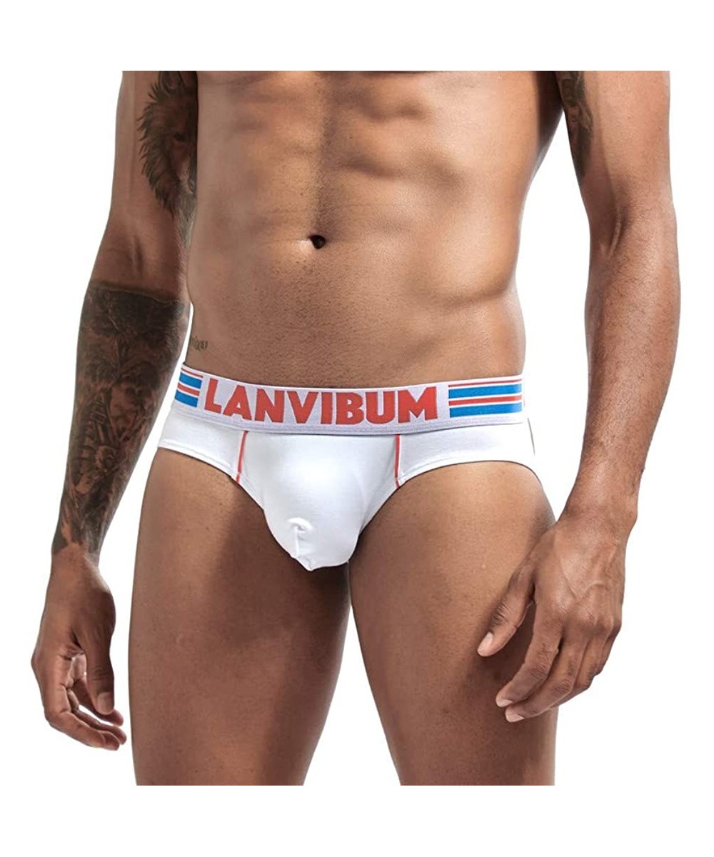 Boxer Briefs Mens Sexy Bikini Jockstrap Sexy Underwear for Men G-String Thong - White - C81978390X9