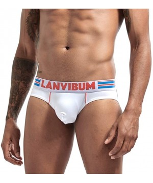 Boxer Briefs Mens Sexy Bikini Jockstrap Sexy Underwear for Men G-String Thong - White - C81978390X9