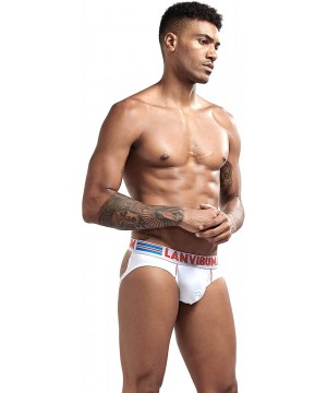 Boxer Briefs Mens Sexy Bikini Jockstrap Sexy Underwear for Men G-String Thong - White - C81978390X9