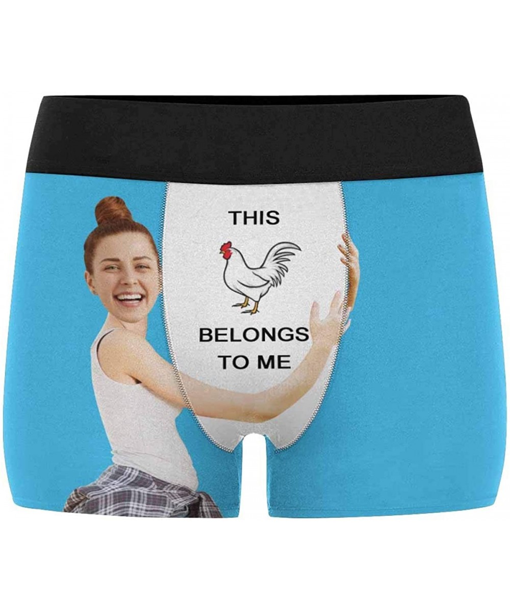 Boxer Briefs Custom Face Boxers Belongs to Me Hug Rooster Personalized Face Briefs Underwear for Men White and Black - Multi ...