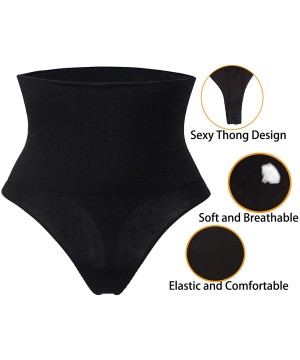 Shapewear Women Waist Cincher Girdle Tummy Slimmer Sexy Thong Panty Shapewear - Black - CV12N33S9P6