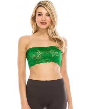 Camisoles & Tanks Seamless Lace Reversible Bandeau Tube Top (Made Love in the USA) - Green-b - CL18DM6L5RR