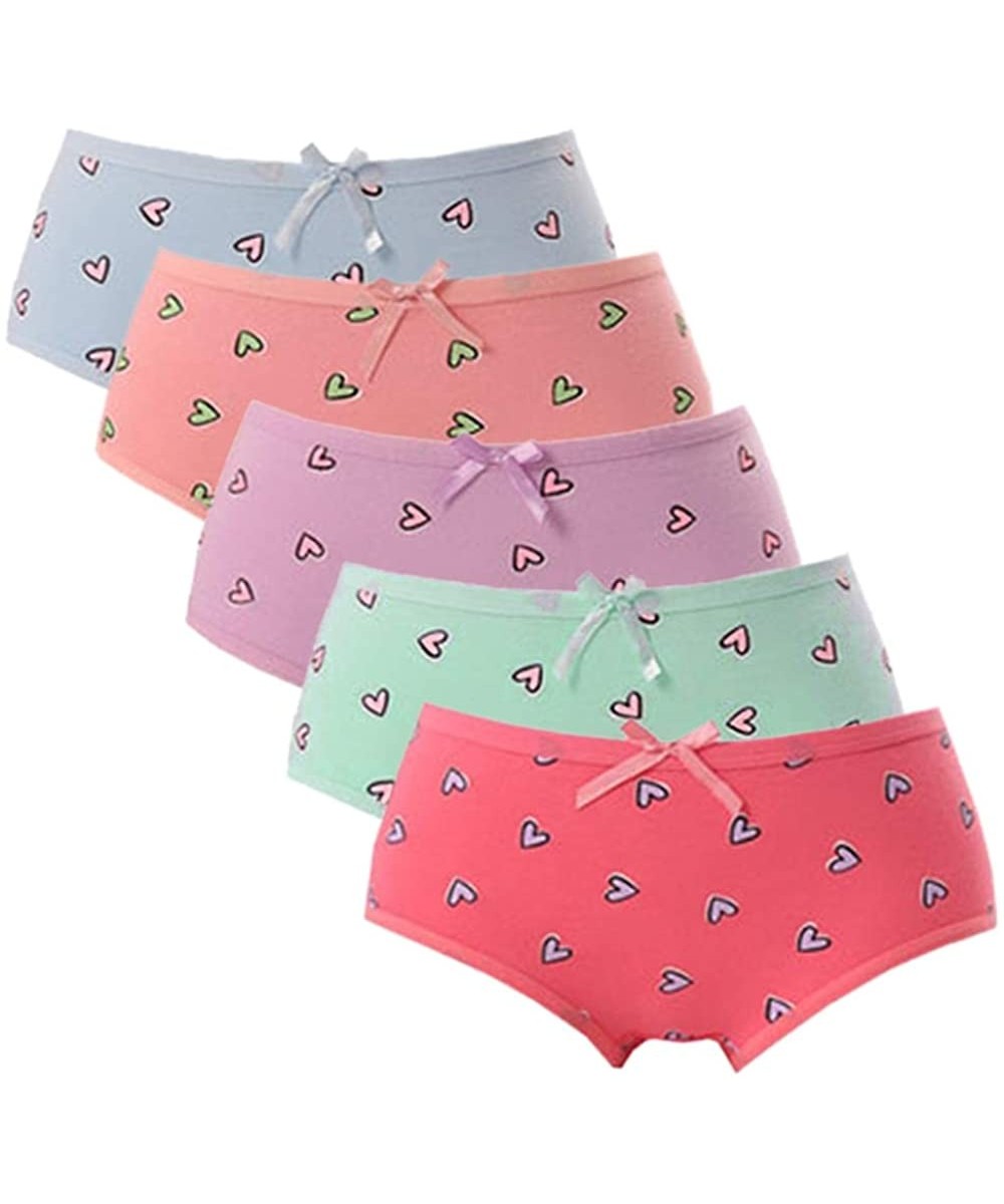 Panties Teen Girls' Underwear Soft Cotton 5 Pack in Box - 5 Pack Byclu4002 - CI18L9RITLT