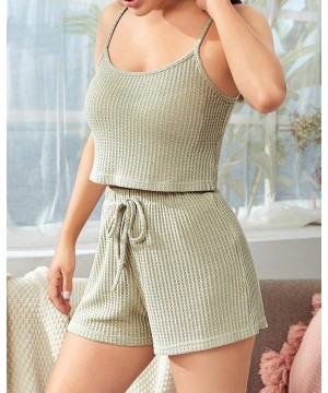 Sets Summer Pajamas for Women Shorts Set Womens Sexy Lingerie Pajamas Cami Shorts Set Nightwear Sleepwear - A_green - CE190L2...