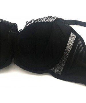 Bras Women's Plus Size Lace Push-Up Bra Soft Cup Everyday Bra Minimizer Underwire Bra - Black - CM18NNUXCGA