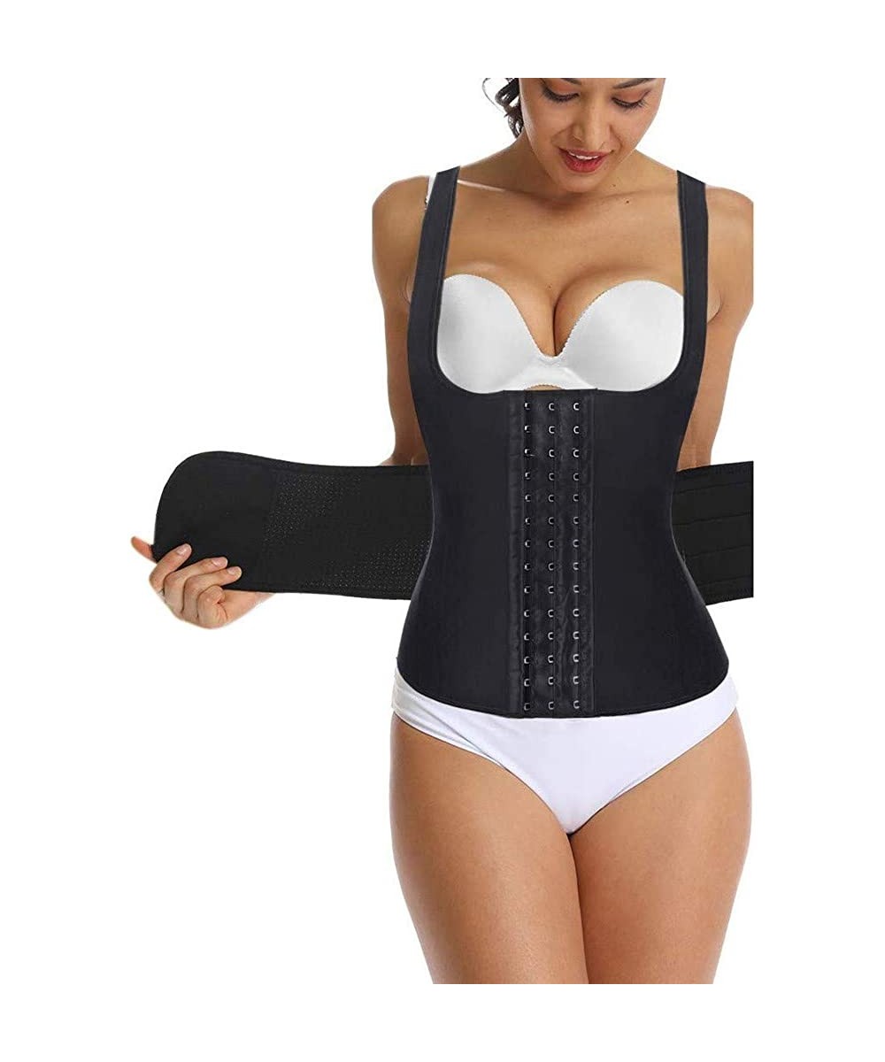 Shapewear Womens Waist Trainer for Women Working Out Corset Waist Cincher Trimmer Vest Body Shaper Sport Girdle Belt - Bblack...