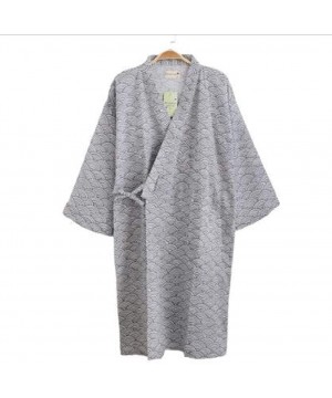 Robes Robes Men's Mid-Length Soft and Comfortable Fluffy Bathrobe Cotton Gauze Pajamas Bathrobe Bathrobe Steamed Clothes - Gr...