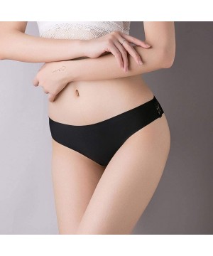 Accessories Women Thong Briefs Seamless Sexy Panties Thong Lace Underwear - Black - CV18UUZS7XC