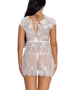 Baby Dolls & Chemises 2020 Women Bodysuit Lace Sexy Backless Sling Lingerie Nightdress Gauze Underwear Teddy One Piece Lace B...