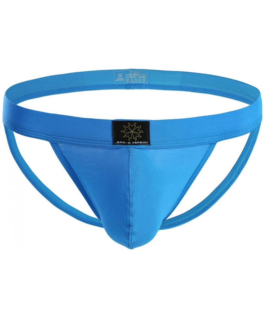 G-Strings & Thongs Premium Men's Jockstrap Men's Hot Thong Underwear- Comfort - Blue - CL180E57WWY