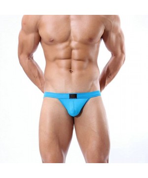 G-Strings & Thongs Premium Men's Jockstrap Men's Hot Thong Underwear- Comfort - Blue - CL180E57WWY